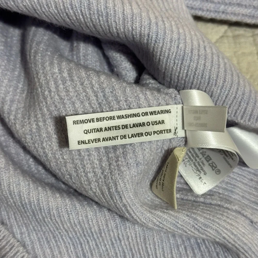 Madewell Womens Small Square Neck Sweater Lavender Purple Puff Sleeve Wool Blend - Picture 6 of 7